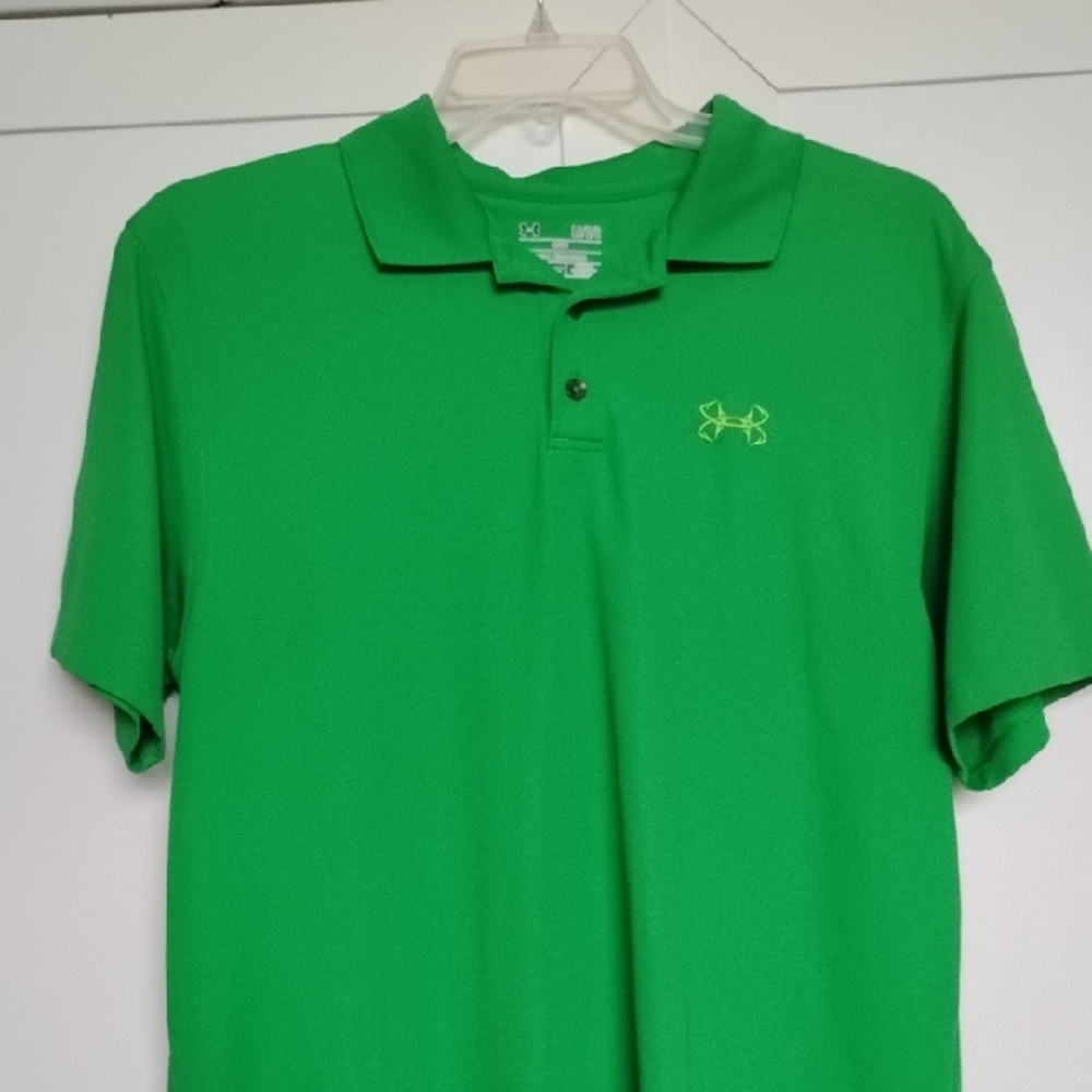 Under Armour Men's Vibrant Green Polo Size L EUC
